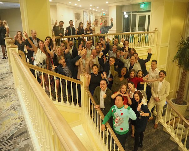 Team picture on a staircase